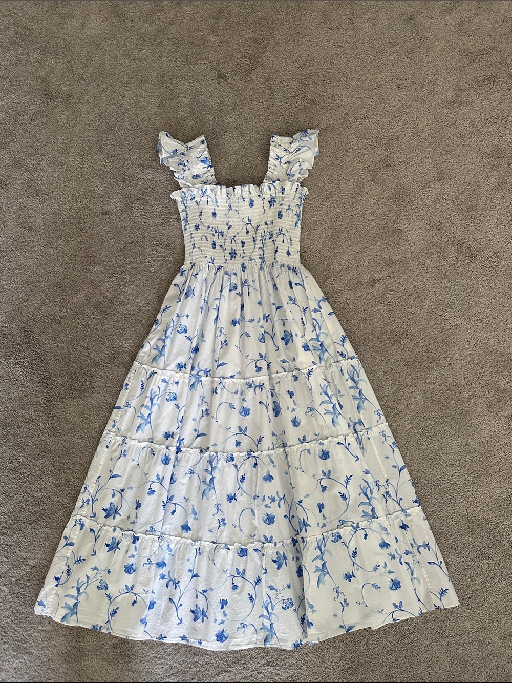 Hill House Home Ellie Nap Dress in Blue Botanical - Picture 2 of 4